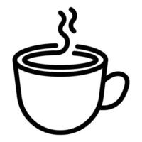 icono de taza de café caliente, estilo de esquema vector