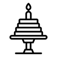 Candle cake icon, outline style vector