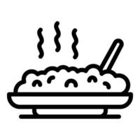 Hot rice icon, outline style vector