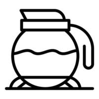 Breakfast coffee glass pot icon, outline style vector