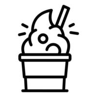 icono de helado de cono, estilo de contorno vector