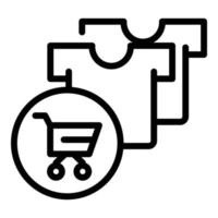 Add item cart icon, outline style vector