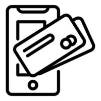 Mobile shop payment icon, outline style vector