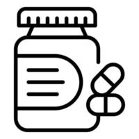 Sport supplement pills icon, outline style vector