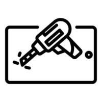 Tablet repair diagnostic icon, outline style vector