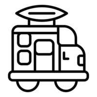 icono de autocaravana, estilo de esquema vector
