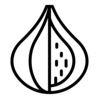 Natural fig icon, outline style vector