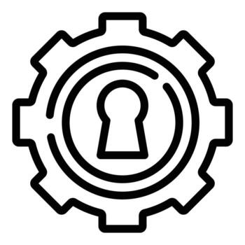 Problem lock icon, outline style vector