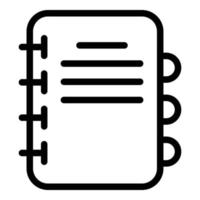 Paper notebook icon, outline style vector