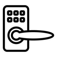 Digital door handle icon, outline style vector