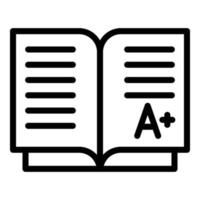 icono de cuaderno escolar, estilo de contorno vector