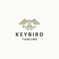 Eagle key bird logo icon design  template flat vector