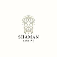 Shaman women people logo icon design template flat vector