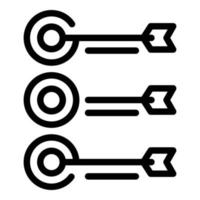 Target points icon, outline style vector