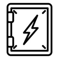 Builder electric box icon, outline style vector