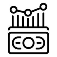 Money graph icon, outline style vector