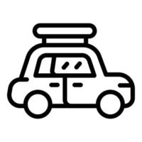 icono de la caja del techo del coche de la ciudad, estilo de esquema vector