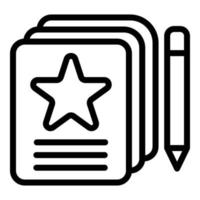 Writing review icon, outline style vector