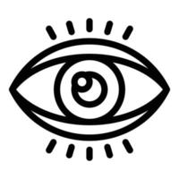 icono de percepción ocular, estilo de esquema vector