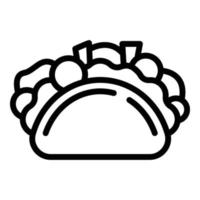 icono de taco de menú, estilo de contorno vector