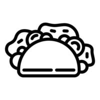 icono de taco de carne, estilo de contorno vector