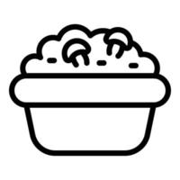 Mashed potatoes icon, outline style vector