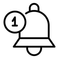 Bell subscribe button icon, outline style vector