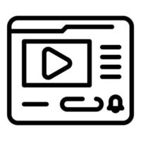 Video subscribe icon, outline style vector