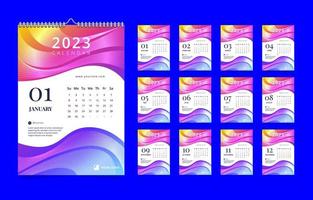 Creative Abstract Calendar 2023 Template vector