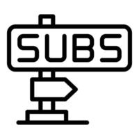 Subscribe indicator icon, outline style vector