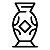 Greek amphora icon, outline style vector