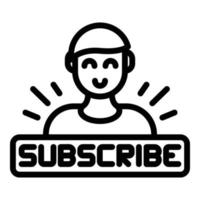 New subscriber icon, outline style vector