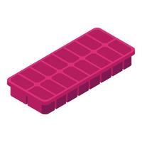 Rubber ice cube tray icon, isometric style vector