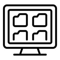 Online folders icon, outline style vector