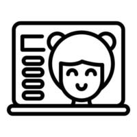 Kid assistance icon, outline style vector