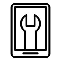 Device settings icon, outline style vector