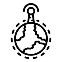 Global signal icon, outline style vector