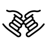 Hand gestures best friends icon, outline style vector