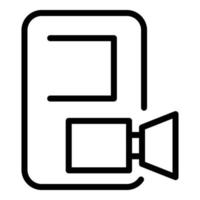 Video interface icon, outline style vector