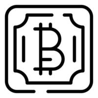 Blockchain square icon, outline style vector