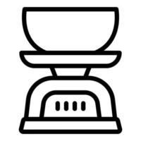 icono de báscula de cocina, estilo de esquema vector