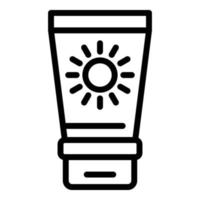 Sunscreen tube icon, outline style vector