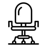 icono de silla de oficina ergonómica, estilo de esquema vector