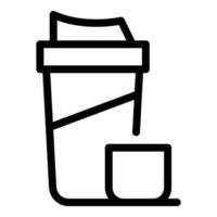 Thermos flask icon, outline style vector