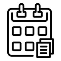 Rush job calendar icon, outline style vector