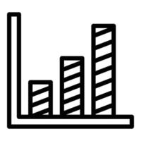 Bitcoin bar chart icon, outline style vector