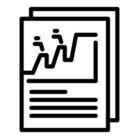 Bitcoin report icon, outline style vector