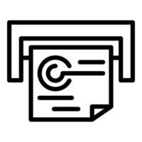 Printing file icon, outline style vector