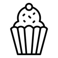 icono de muffin de bocadillos, estilo de esquema vector