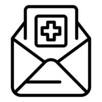 Envelope test positive icon, outline style vector